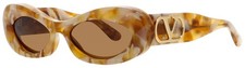 VALENTINO VLS 178D Sunglasses IVORY / GOLD Frame BROWN Lenses 57 mm