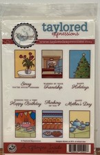 Taylored Expressions Stamp Set A glimpse Inside set of 12 Holiday birthday