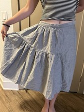 Marni Summer Edition 2014 Midi Skirt EU 42 Zip Cotton Gray Made in Portugal