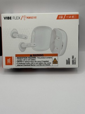 JBL Vibe Flex True Wireless Earbuds Bluetooth Earphones Deep Bass IP54 White New