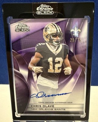 Topps Chrome Black Topps Certified Autograph Issue Chris Olave Saints 28/75