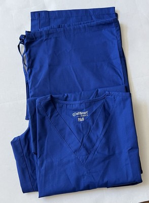 Allheart Basics Unisex Scrubs Set Size XLG Navy Blue Top Bottom Set New