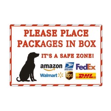 Package Delivery Sign Please Place Packages In Box Metal 8x12 inches, BOX