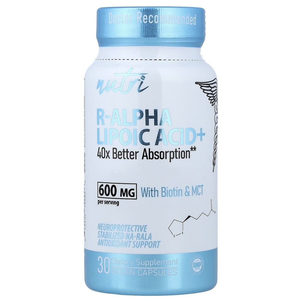 R-Alpha Lipoic Acid+ With Biotin & MCT, 30 Vegan Capsules
