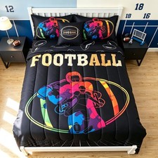 ADASMILE A  S 6 Piece Sports Bedding Twin for Boys Football Comforter Set
