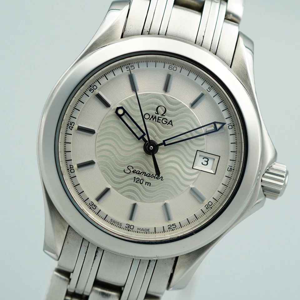 * Новый * OMEGA Seamaster Cal.1424 ссылка 596.1501 Qz серебряный циферблат 30 мм мужские часы - Изображение 4 из 4