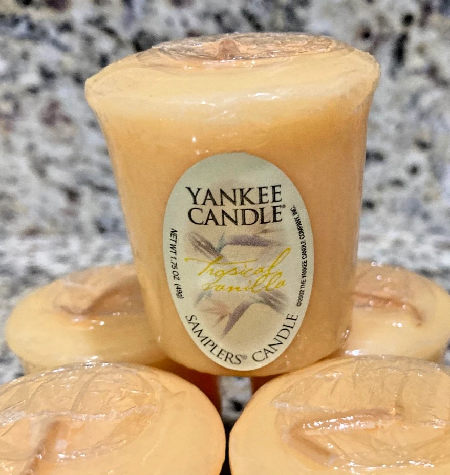Lot échantillon 10 Bougies Votives Yankee Candle - Parfums Rares Mandarine, Vigne, Framboise Rouge