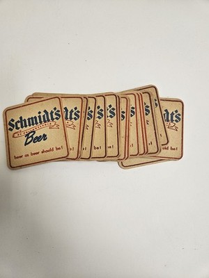 17 Vintage Schmidts Beer Coasters ''Beer As Beer Should Be!''