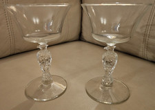 Vintage Mid Century Libbey Liberty Bell Eagle Stem Cocktail Goblet Stem Glasses