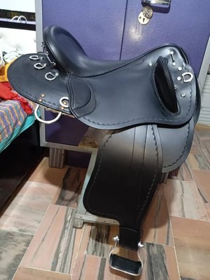 Leather Endurance Hornless Without Horn Equestrian Horse Saddle Horseback Riding