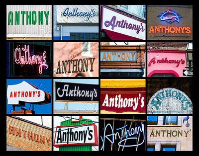 ANTHONY Name Poster featuring actual sign photos