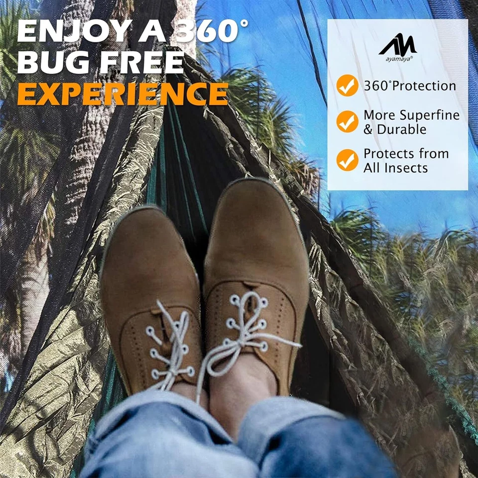 Hamaca Insecto Mosquitera Portátil Ligera Malla Cubierta Doble Cremallera Foto 2 de 4