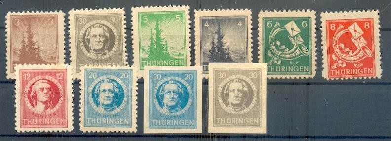 Sbz Thüringen 92/9A/Bx**Set Mint Never Hinged(69466