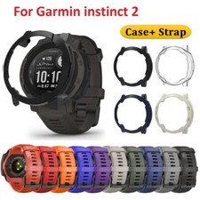 For Garmin Instinct 2 Silicone Strap PC Hard Case Watchband Replace Accessories