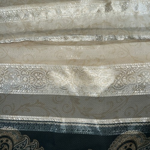 Croscill Forenza Sheer Wedgewood Federal Pair of Valances 84"x15" with Beads - Picture 4 of 6