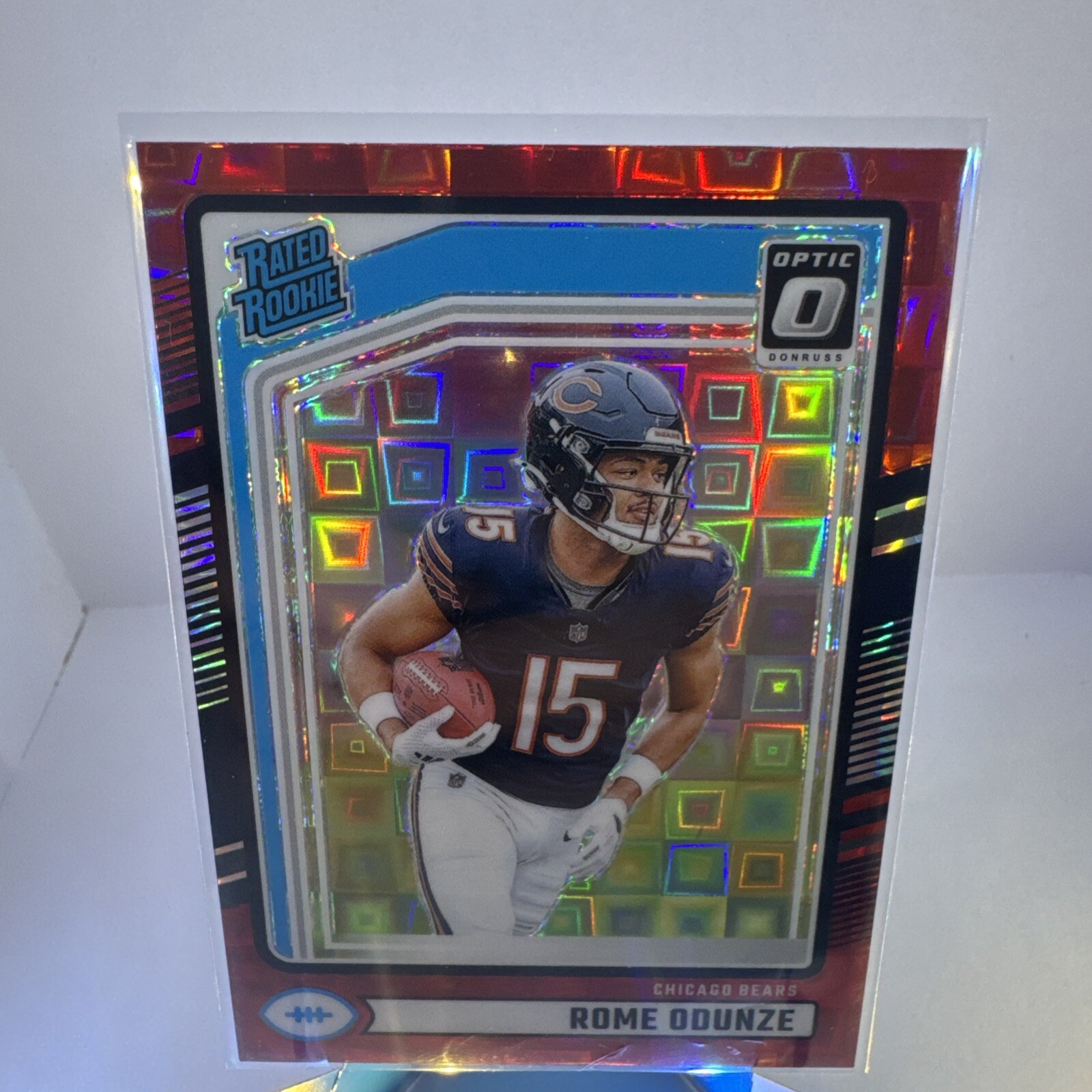 2024 Donruss Optic Preview Rome Odunze Red Pandora Rated Rookie RC