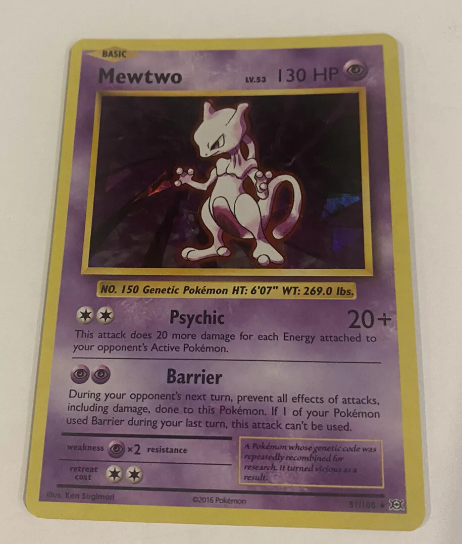 Pokemon MewTwo 51/108 Rare Pokemon XY Evolutions 2016 Card TCG XY –