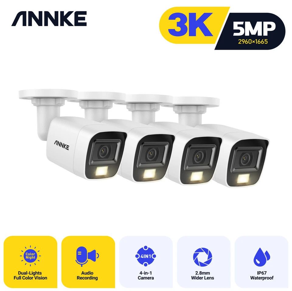 ANNKE 8MP/5MP/1080P IR Night Vision Home Outdoor Security Camera for CCTV System - Image 3 of 4