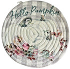 Pumpkins Trivet Hot Pad Braided 9" Round Chenille Buffalo Check Heat Resistant