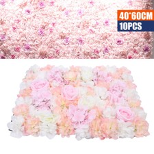 10Pcs Artificial Silk Flower Wall Panel Banquet Wedding Party Decor Hydrangea