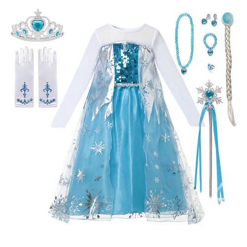 Elsa Costume, Party Dress Up, Kids Birthday Clothing, Elsa Princess Dress - Picture 20 of 22