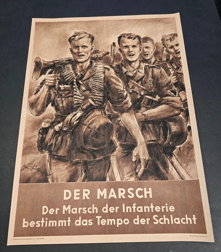 WEHRMACHT STEEL HELMET SOLDIERS MARCH German Military Poster Print WW2 WWII