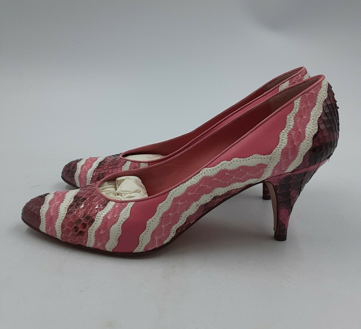 CARLOS FALCHI High Heels NEIMAN MARCUS Pumps Glam Pink Snake Skin