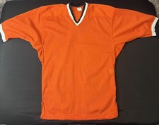 Vintage 50s 60s Powers Mesh Practice Jersey Warm Up Football Orange XL Deadstock
