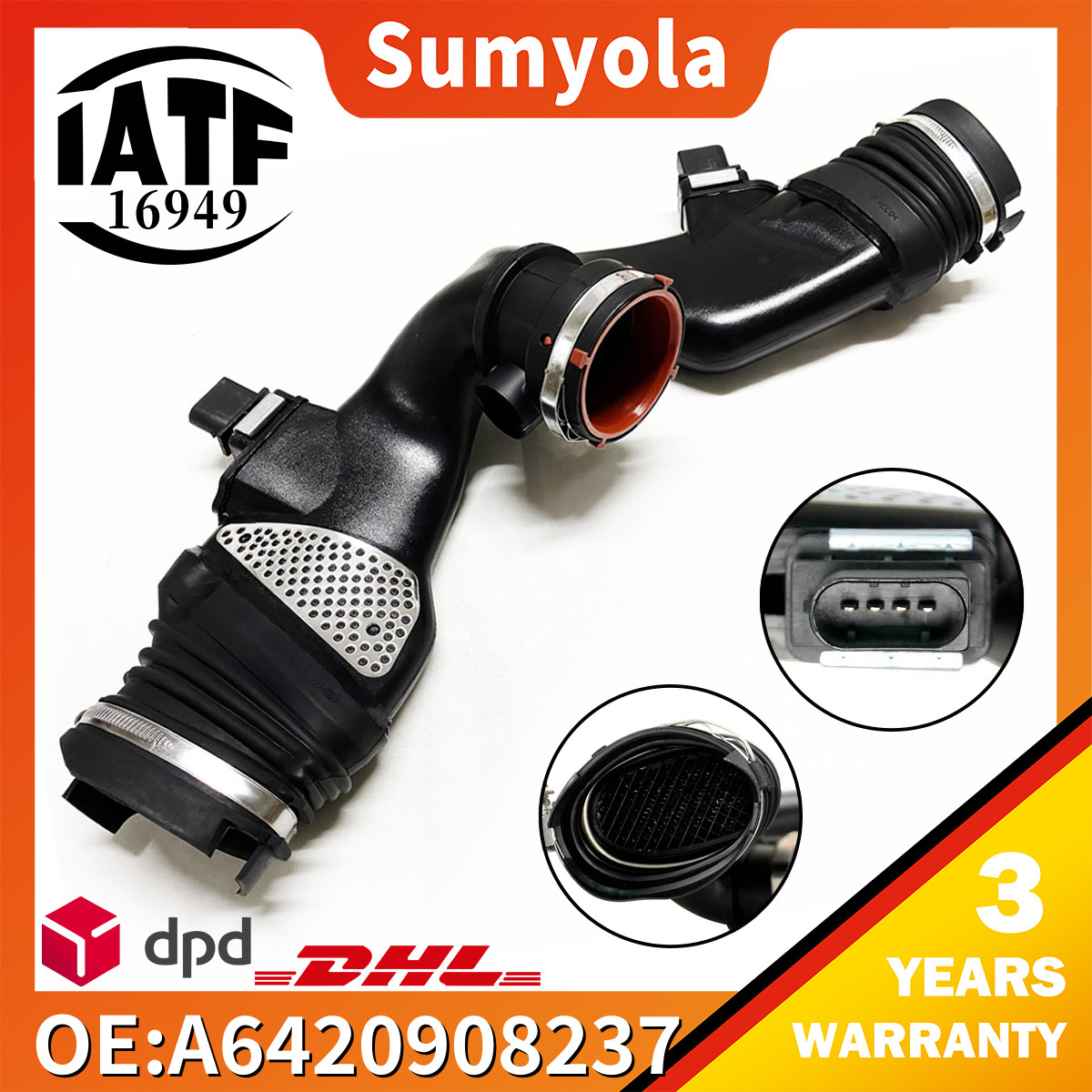 6420908237 para Mercedes-Benz V6 OM642 tubo de admisión canal de aire puro medidor de masa de aire