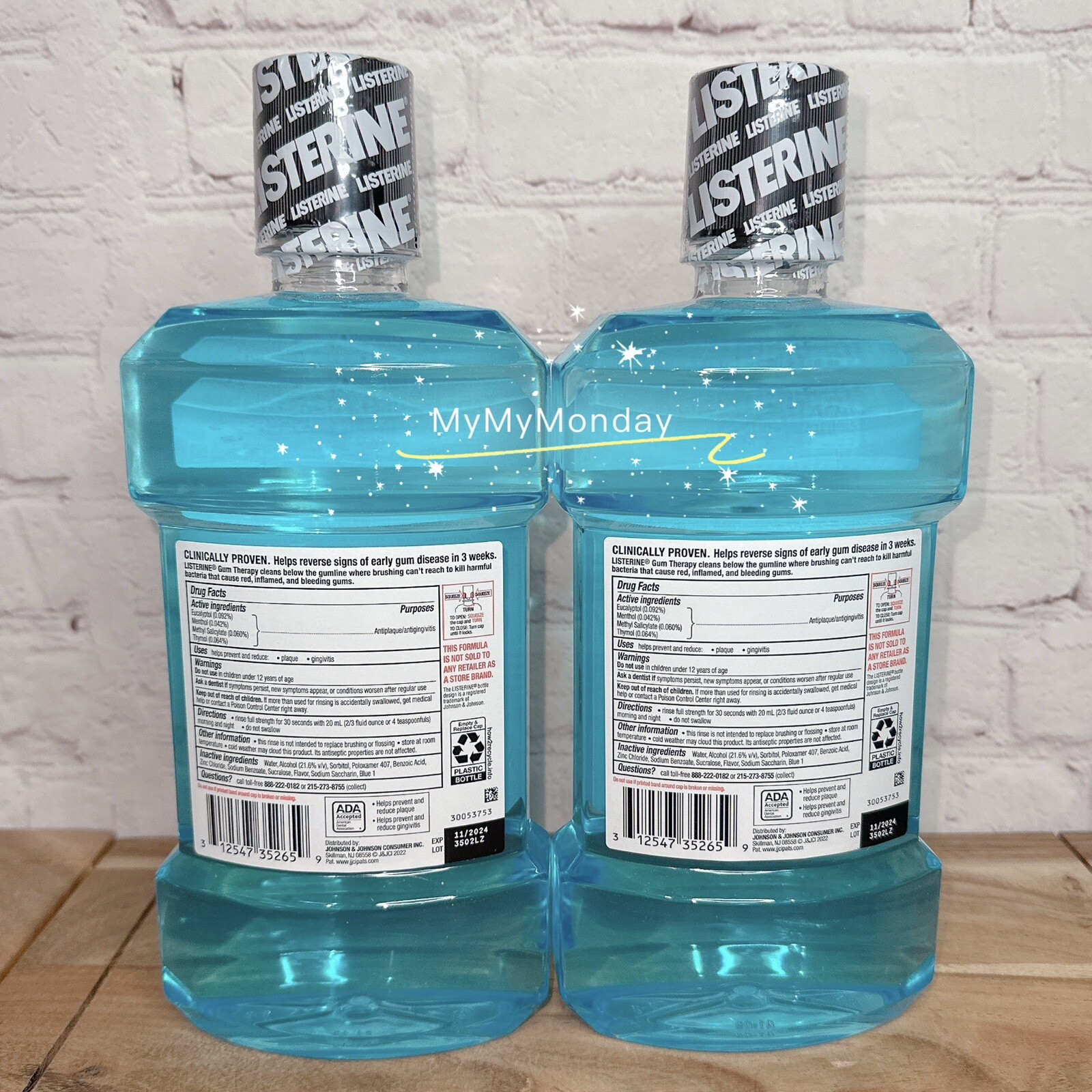 2 Pack! Discontinued Listerine Gum Therapy Glacier Mint Antiseptic 1L