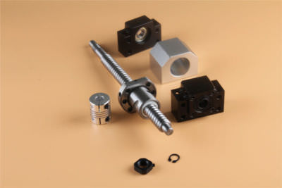 CNCMANS Ball Screw SFU1605 350mm Stainless Steel Coiled Ball Screw with BK12 / BF12 End Support, Coupling and DSG16H Parent Housing CNC Parts for Machinery and Automated