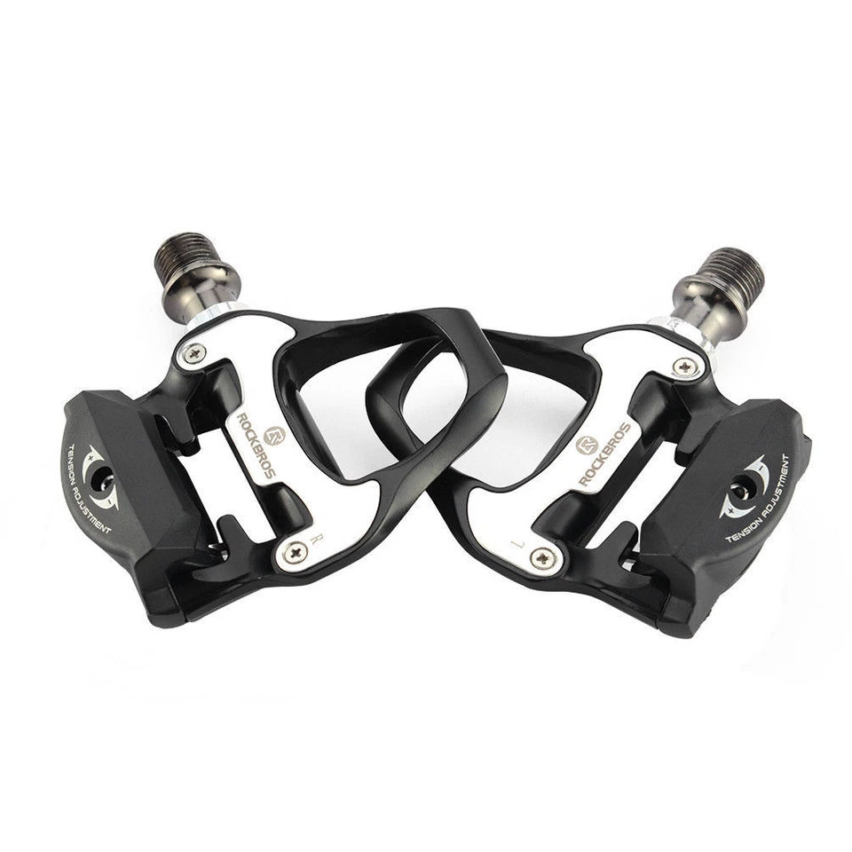 Pedales autobloqueantes sin clip para bicicleta de carretera ROCKBROS con rodamientos sellados con taco Shimano SPD Foto 3 de 4