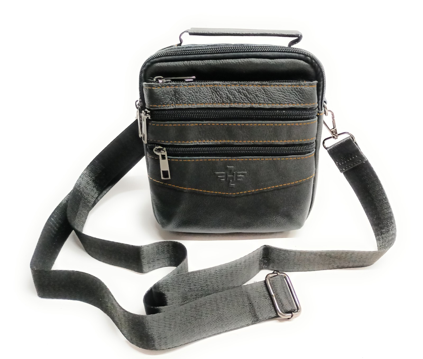 Bandolera cuero negra | Bolso hombre piel | Bandolera piel hombre