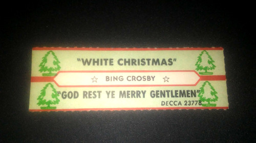 JUKEBOX STRIP BING CROSBY White Christmas/God Rest Ye Merry Gentlemen 45 L@@K!
