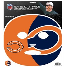 Chicago Bears Game Day Face Temporary Tattoo  (NFL Football)