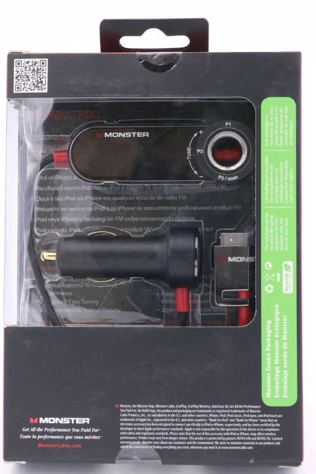 Monster Cable iCarPlay Wireless 800 FM Transmitter iPhone iPod iPad Kfz MP3 591 - Bild 2 von 2