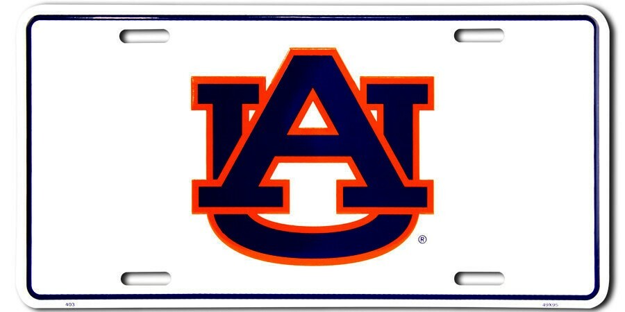 Auburn Tigers Metal License Plate NCAA Auto Tag College Vanity Logo Team Sign