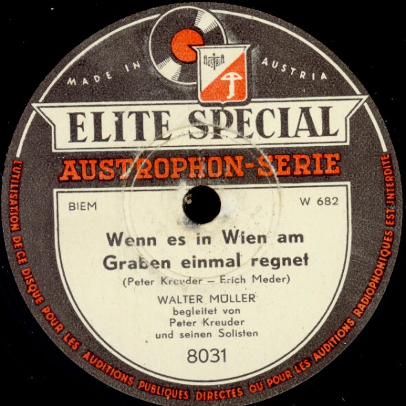 WALTER MÜLLER Enten-Blues / Wenn es in Wien am Graben... Schellackplatte S4835 - Bild 2 von 2