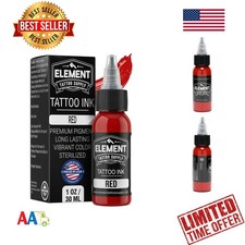 Tattoo Ink 1oz Red High Pigment Vivid Long Lasting Organic