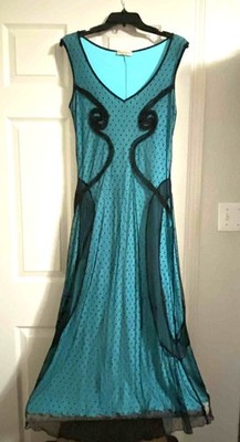 Sonia Fortuna Black Lace Sleeveless Maxi Dress   2000s Italian Vintage