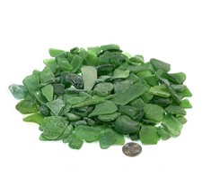 Beach Sea Glass Lot - Surf Tumbled - Green - Over 150 Pcs. - 1lb 12oz. - Some JQ