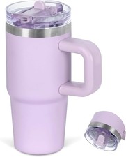 14 Oz Insulated Flip Straw Tumbler with Handle for Kids - Stainless Steel