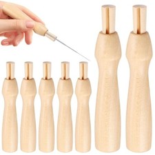 10Pcs Wooden Punch Needle Handles for Needle Felting Tools Kit, Ergonomic