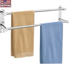 Adjustable Towel Bar 28 Inch Stainless Steel Wall Mount Heavy Duty Bathroom New