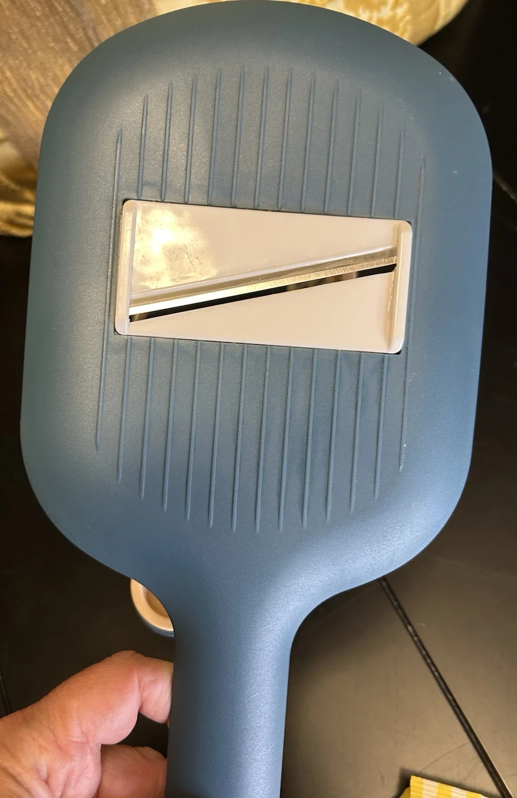 Blue Handheld Vegetable Mandoline Slicer with White Blade Inserts
Opens in a new window or tab