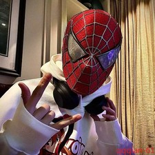 Spider-Man Headgear Mask Cosplay Halloween Handmade Red Black High Quality Toy