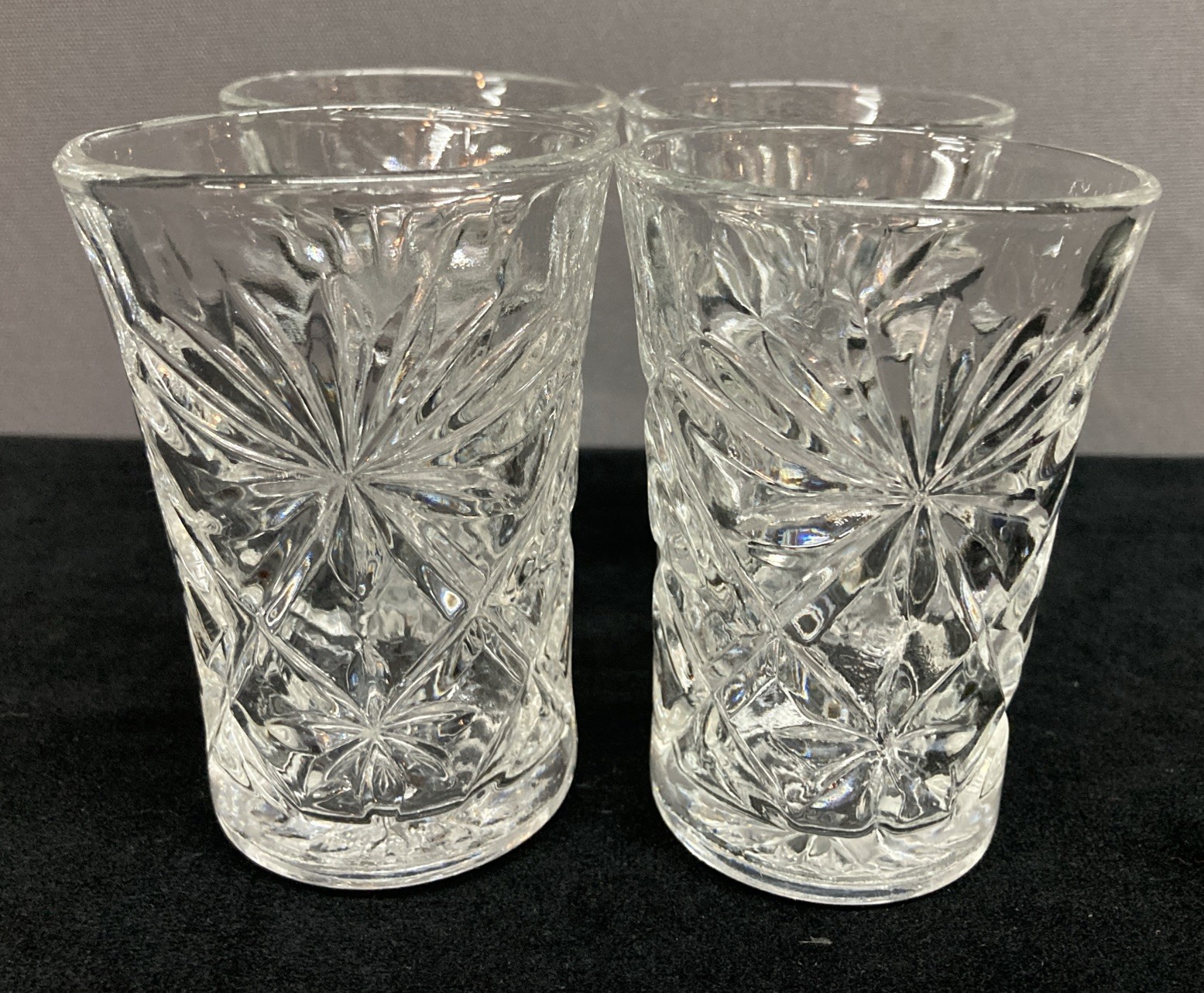 Anchor Hocking Prescut Small Tumbler Glasses 4oz Set of 4