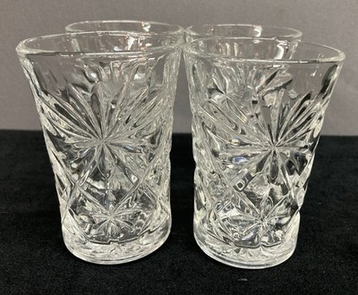Anchor Hocking Prescut Small Tumbler Glasses 4oz Set of 4