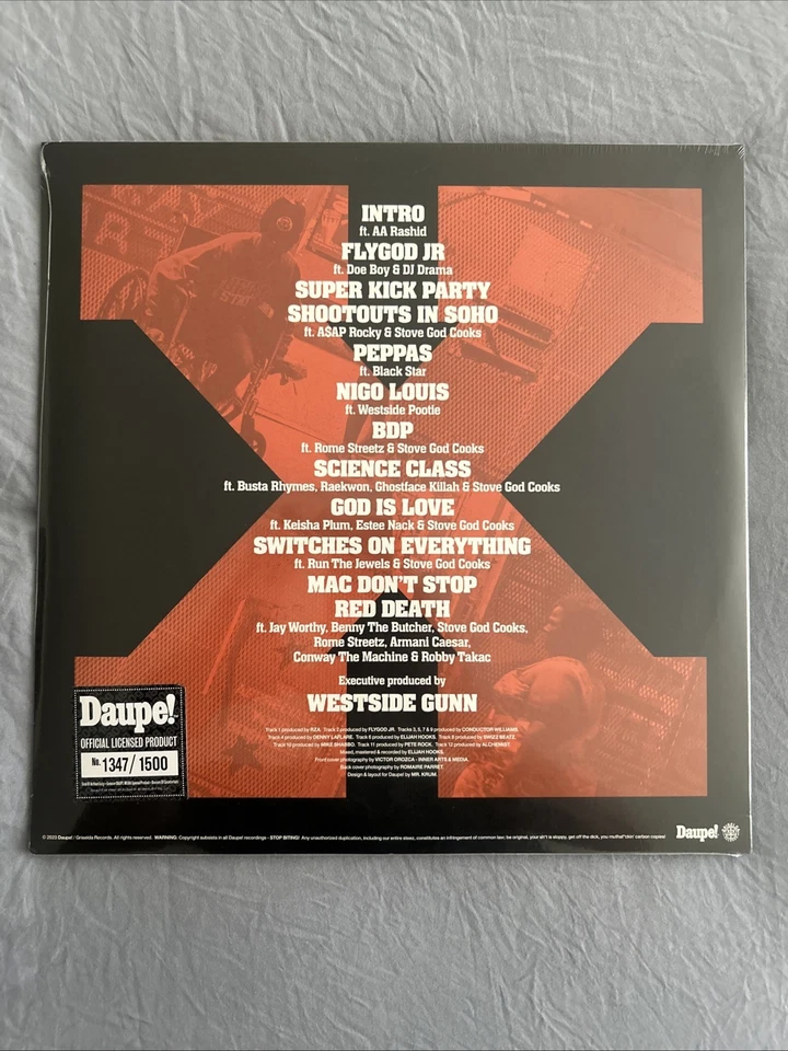 🔥Westside Gunn 10 Black Vinyl 180g 2xLP Daupe! Griselda 1347/1500 🔥 Brand NEW - Image 2 of 2