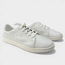 OluKai Pehuea Li Ili Womens 9 Bright White Leather Casual Sneakers